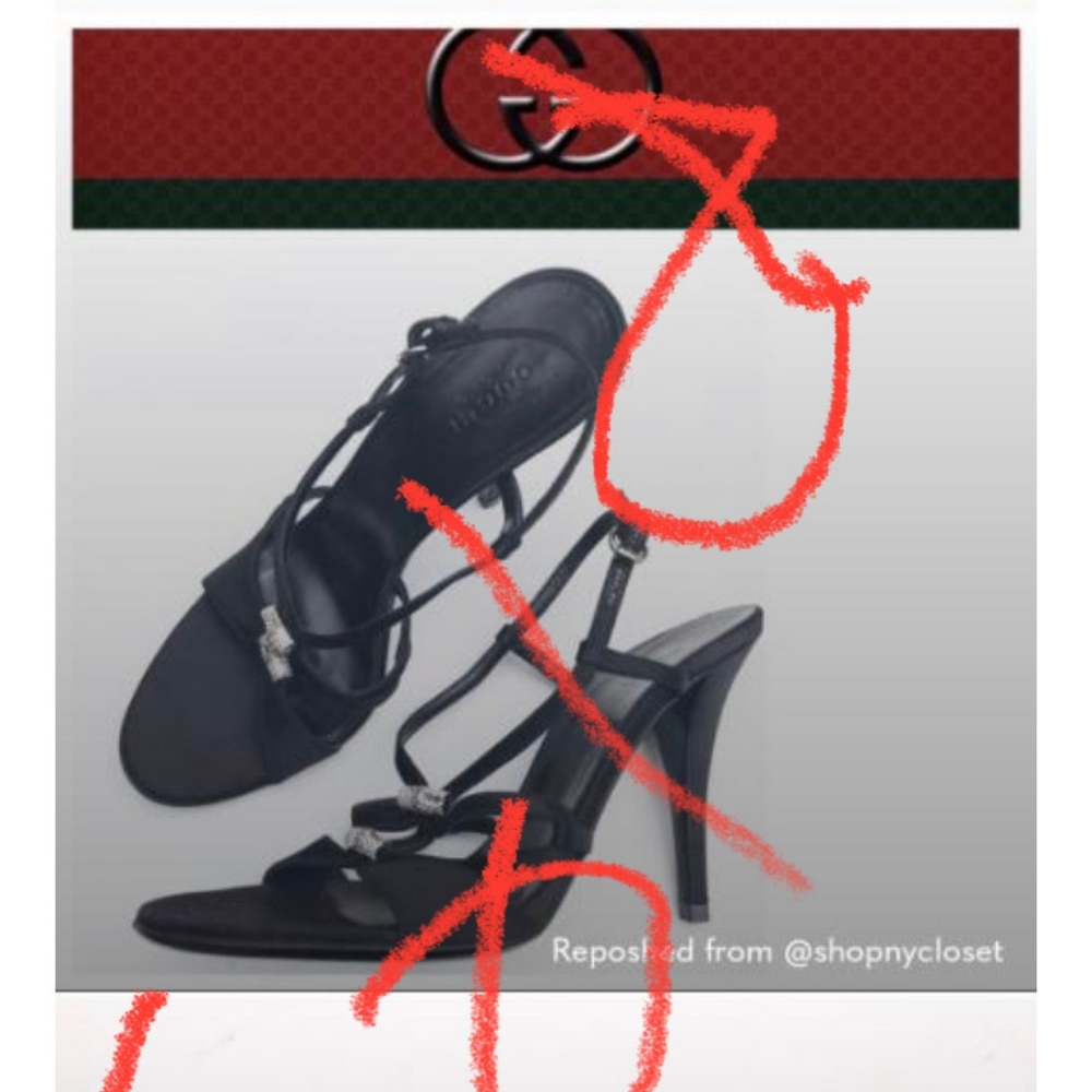 SexY GUCCI black Heels 7 1/2 7.5 sandals euc